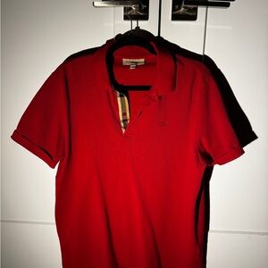 Burberry Men's Red Polo Shirt
